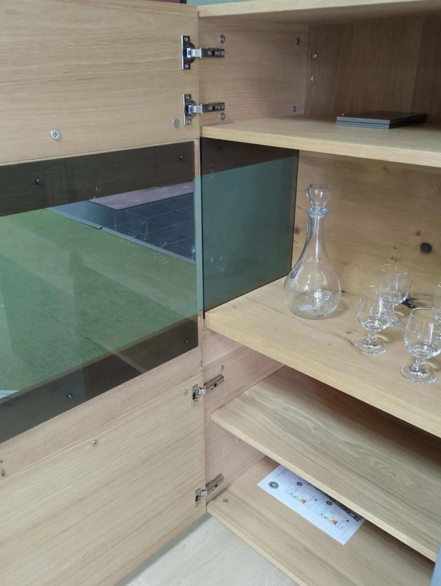 Voglauer Vitrinen & Highboards|Highboard Opus Wildeiche Rustiko Tischlerplatte Furniert Inklusive LED Beleuchtung