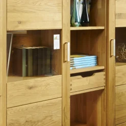 Decker Vitrinen & Highboards|Highboard Pablo Wildeiche Natur Geölt Inklusive Beleuchtung