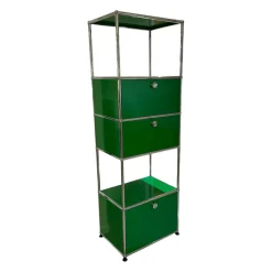USM Haller Vitrinen & Highboards|Highboard Pulverbeschichteter Stahl USM Grün Chrom