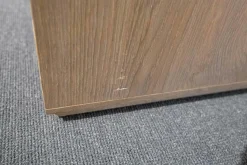 Rodam Vitrinen & Highboards|Highboard Sigma Eiche Massiv Schiefergrau Front Glas Weiß