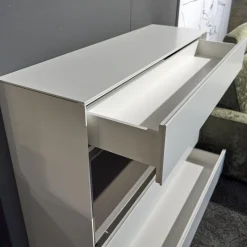 Kettnaker Vitrinen & Highboards|Highboard Soma Lack Matt Weiß Basalt Zargen Lack Weiß Matt Gestell Wange Alufarbig