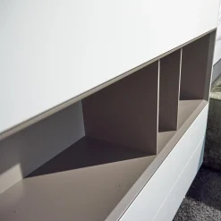 Kettnaker Vitrinen & Highboards|Highboard Soma Lack Matt Weiß Basalt Zargen Lack Weiß Matt Gestell Wange Alufarbig