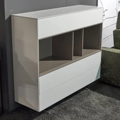 Kettnaker Vitrinen & Highboards|Highboard Soma Lack Matt Weiß Basalt Zargen Lack Weiß Matt Gestell Wange Alufarbig