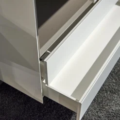 Kettnaker Vitrinen & Highboards|Highboard Soma Lack Matt Weiß Basalt Zargen Lack Weiß Matt Gestell Wange Alufarbig