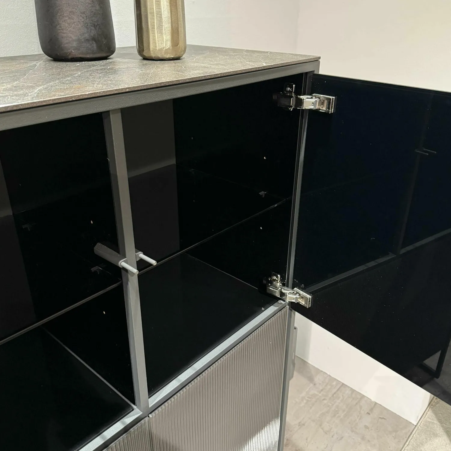 Mobliberica Vitrinen & Highboards|Highboard Terra Korpus Glas Anthrazit Gestell Material Anthrazit