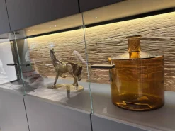 Natura Vitrinen & Highboards|Highboard Tucson Lack Graphitgrau Verglast Akzent Wildeiche Mit Beleuchtung Inklusive Schalter