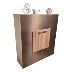 Voglauer Vitrinen & Highboards|Highboard V-Galvino 128 Wildeiche Rustiko Schwarz Geölt Mit Galvanisch Veredelter Metalloberfläche