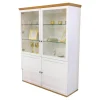 Hülsta Vitrinen & Highboards|Highboard Vitrine Chalera Lack Reinweiß Natur Eiche
