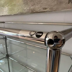 USM Haller Kommoden & Sideboards|Highboard Vitrinenschrank Reinweiss mit Glaselementen