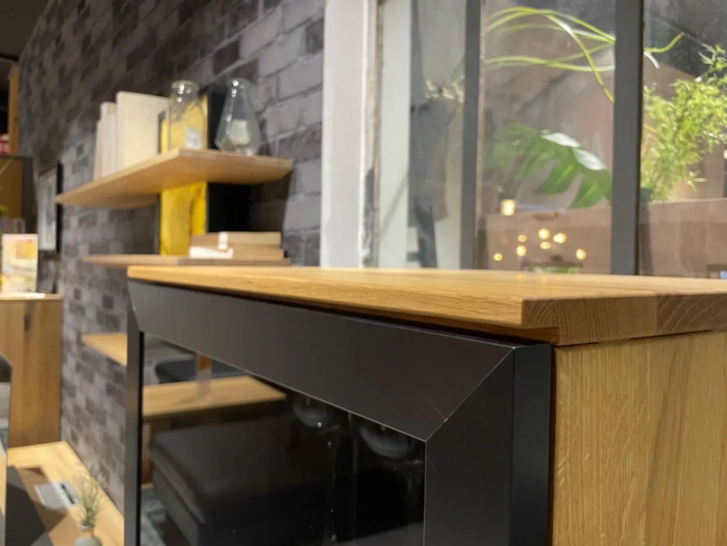 WK Wohnen Vitrinen & Highboards|Highboard WK 490 Baristo 180180 Asteiche Massiv Natur 2502 Belassen Geölt Mit LED Beleuchtung