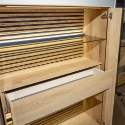 Schöner Wohnen-Kollektion Vitrinen & Highboards|Highboard Yonna 7102 Kerneiche Natur Gebürstet Inklusive Beleuchtung