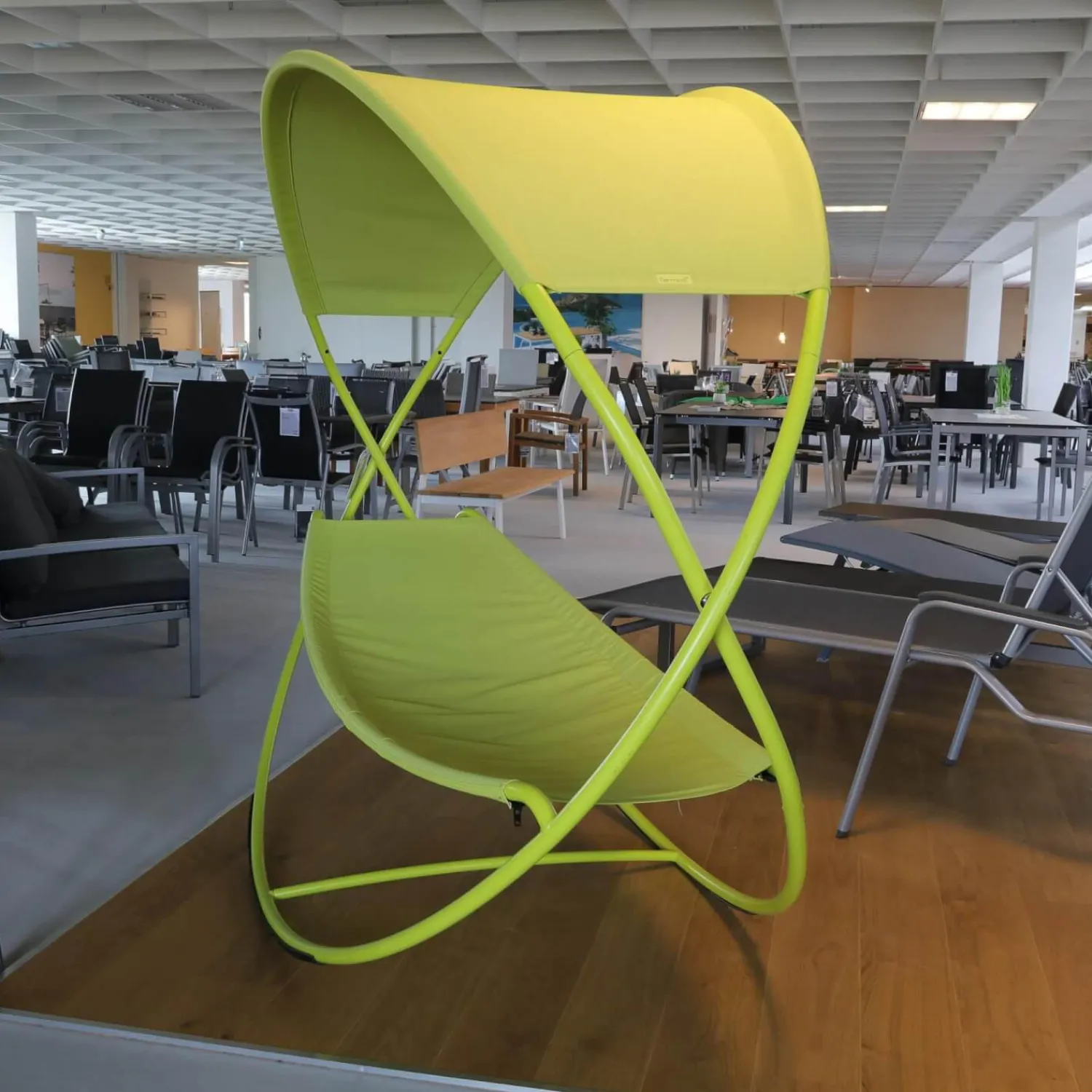 Fermob Gartenliegen|Hängematte Grün Bezug Outdoor Batyline Farbe Eisenkraut Rundgestell Stahl Lackiert