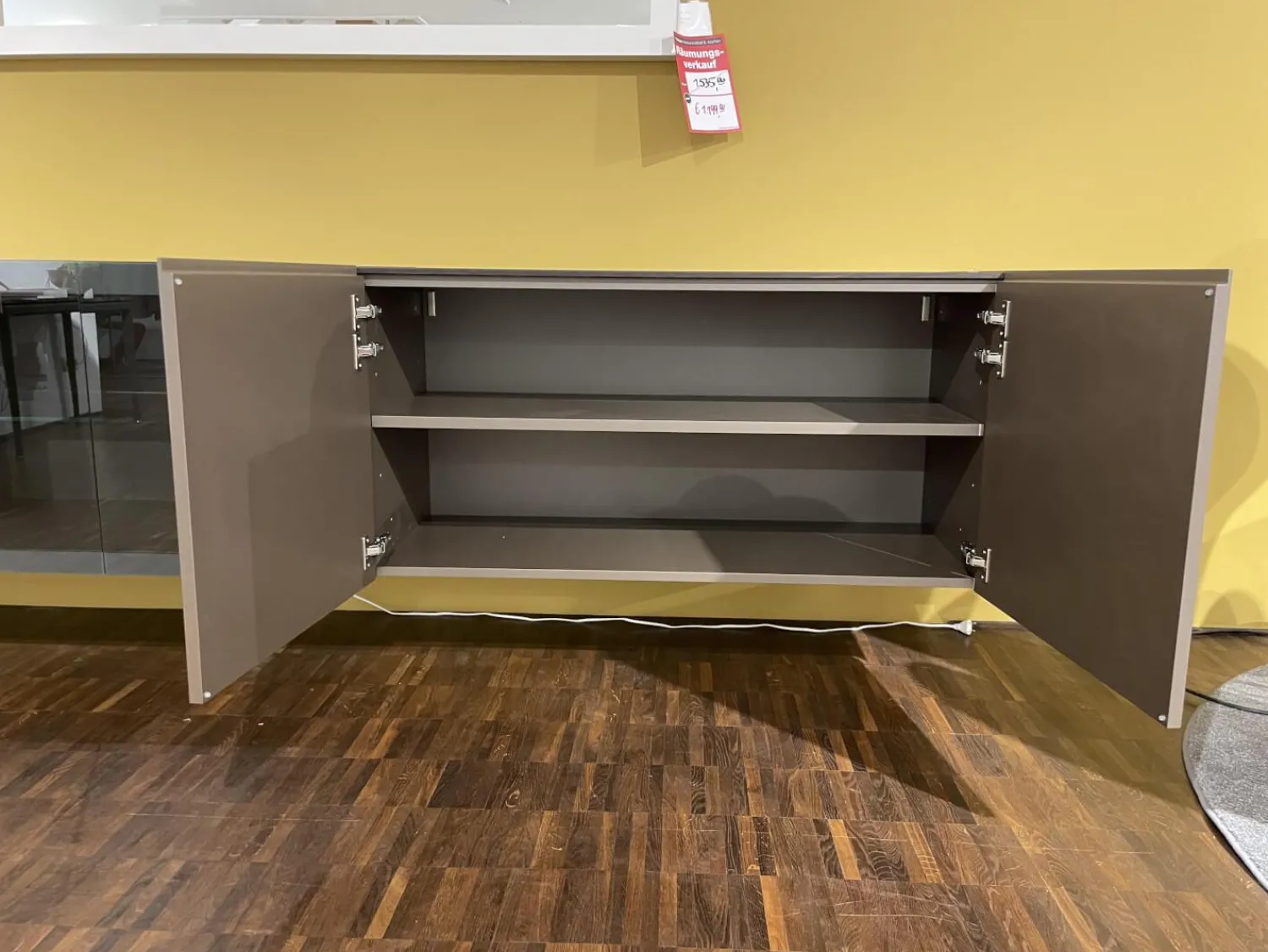 Interlübke Kommoden & Sideboards|Hängesideboard Cubus Light Lack M10 Bronze Metallic Grau Inklusive Vitrinenbeleuchtung