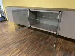 Interlübke Kommoden & Sideboards|Hängesideboard Cubus Light Lack M10 Bronze Metallic Grau Inklusive Vitrinenbeleuchtung