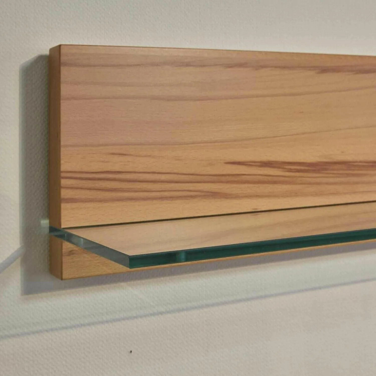 Planos Kommoden & Sideboards|Hängesideboard Lack Weiß Kernbuche Mit Wandboard Chrom Glänzend