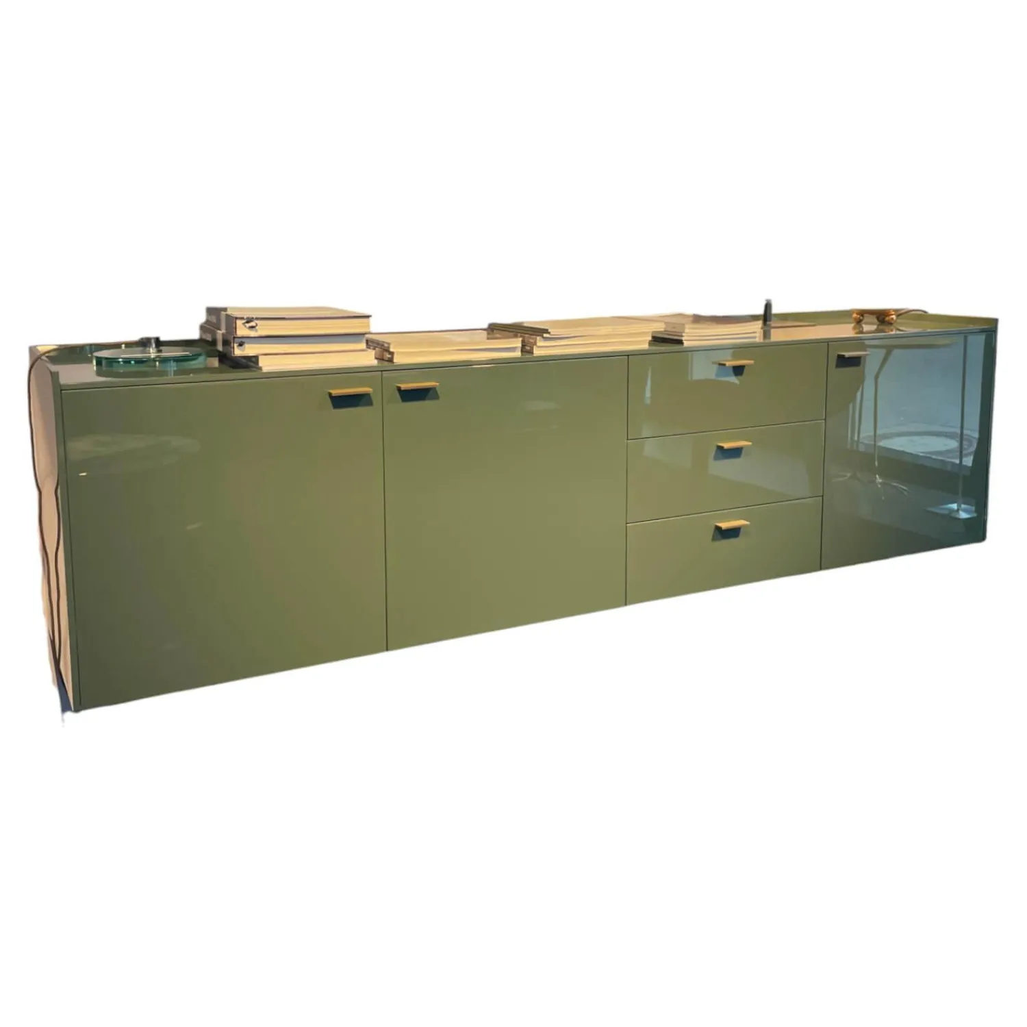 Lema Kommoden & Sideboards|Hängesideboard LT40 Lack Ruta 231 Grün mit Schubkästen und Türen