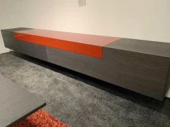 Piure Kommoden & Sideboards|Hänge-Sideboard Nex Box Holz Grau Rot Lack