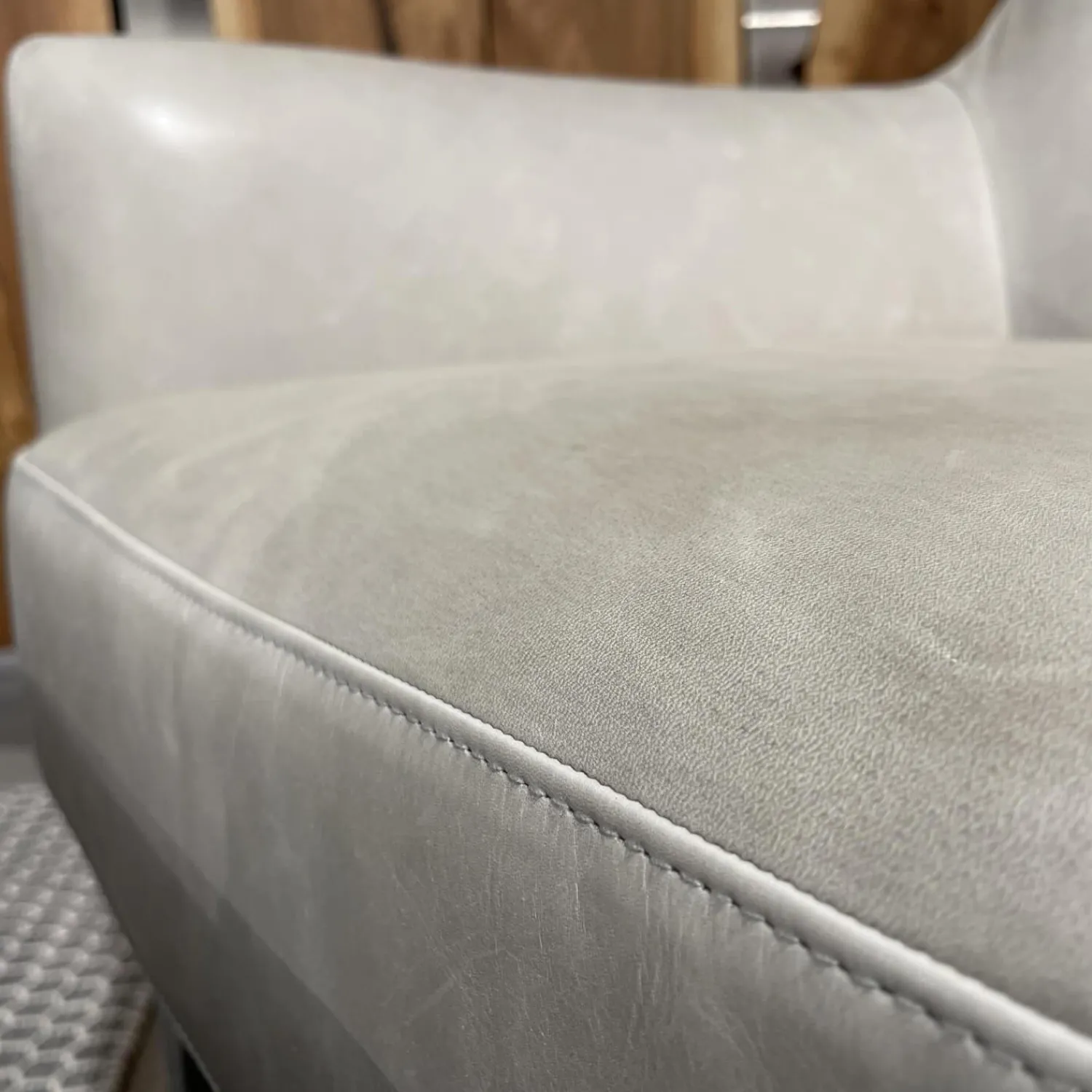 Bielefelder Werkstätten Relaxsessel|Hochlehnsessel Coco Bezug BW 0300-704 Leder Gascogne Grey Inklusive Hocker