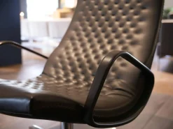 De Sede Loungesessel|Hochlehn-Sessel DS-51 A Leder Touch Espresso Braun Ton in Ton Gestell 4-Fuß Chrom