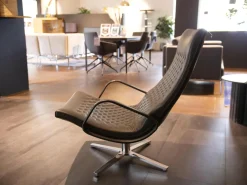 De Sede Loungesessel|Hochlehn-Sessel DS-51 A Leder Touch Espresso Braun Ton in Ton Gestell 4-Fuß Chrom