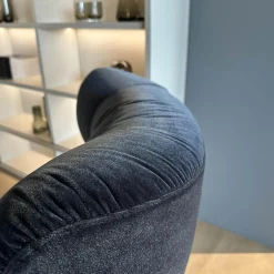 Brühl Relaxsessel|Hochlehnsessel Victor Stoff 4473 69 Dunkelblau Kreuzfuß Schwarz Inklusive Hocker