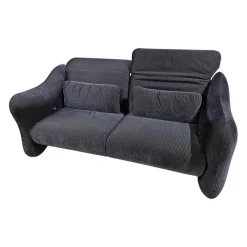 Brühl 2-Sitzer-Sofas|Hochlehnsofa Bongo Bay Stoff 4490 0069 Blau Neigungsverstellbar Mit Kissen
