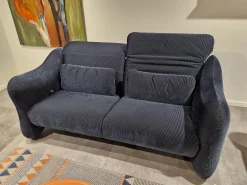 Brühl 2-Sitzer-Sofas|Hochlehnsofa Bongo Bay Stoff 4490 0069 Blau Neigungsverstellbar Mit Kissen