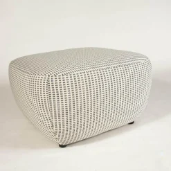 B&B Italia Gartenstühle|Hocker Bay Outdoor Stoff Lamone Weiß Blau Innengestell Stahlrohr