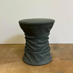 Walter Knoll Hocker & Sitzsäcke|Hocker Bellows 222 H1 Leder Vintage Blue Tourmaline Blau Grau Gestell Holzkonstruktion Mit Gasfeder