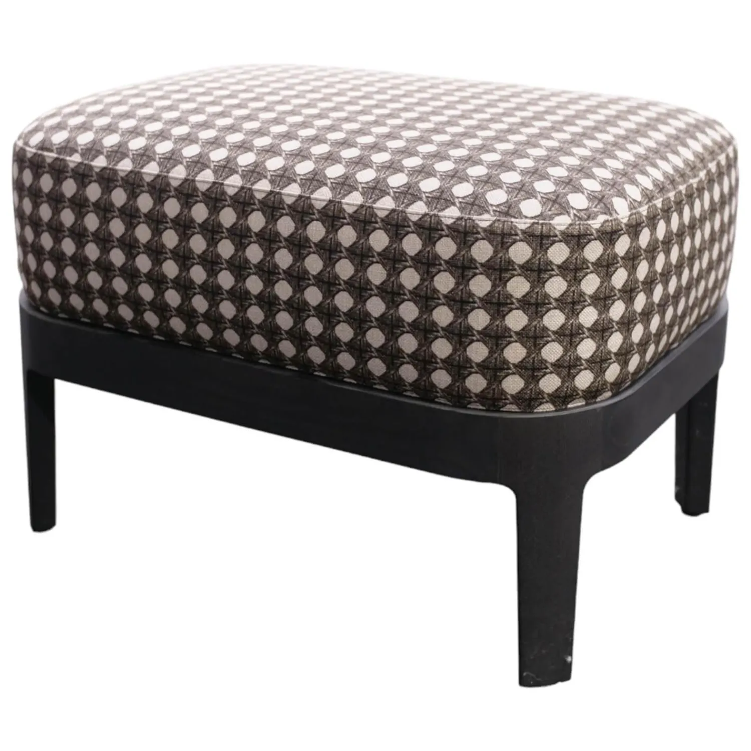 Molteni & C Hocker & Sitzsäcke|Hocker Chelsea Stoff Scuro Braun Weiß Gemustert Gestell Eiche Grau