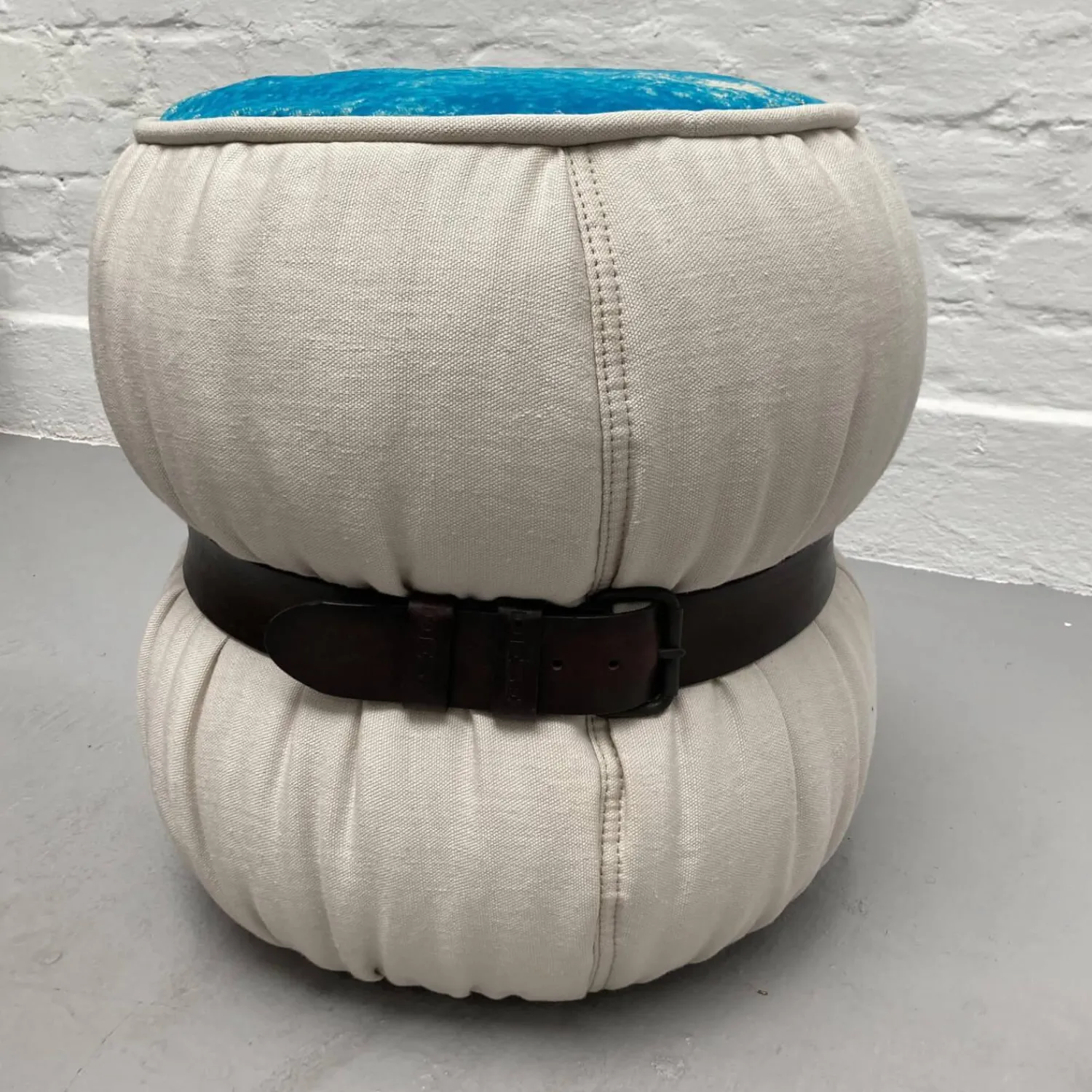 Moroso Hocker & Sitzsäcke|Hocker Chubby Chic Sitz Stoff Flock Türkis Weiß