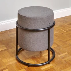 COR Hocker & Sitzsäcke|Hocker Drop 079100 Bezug Stoff 7205 Torf Braun Gestell M20 Schwarz Lack