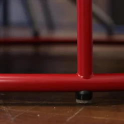 COR Hocker & Sitzsäcke|Hocker Drop Stapelbar Stoff 8307 Lachsrosa Beige Rosa Gestell Metall Rubinrot Lackiert Mit Filzgleitern