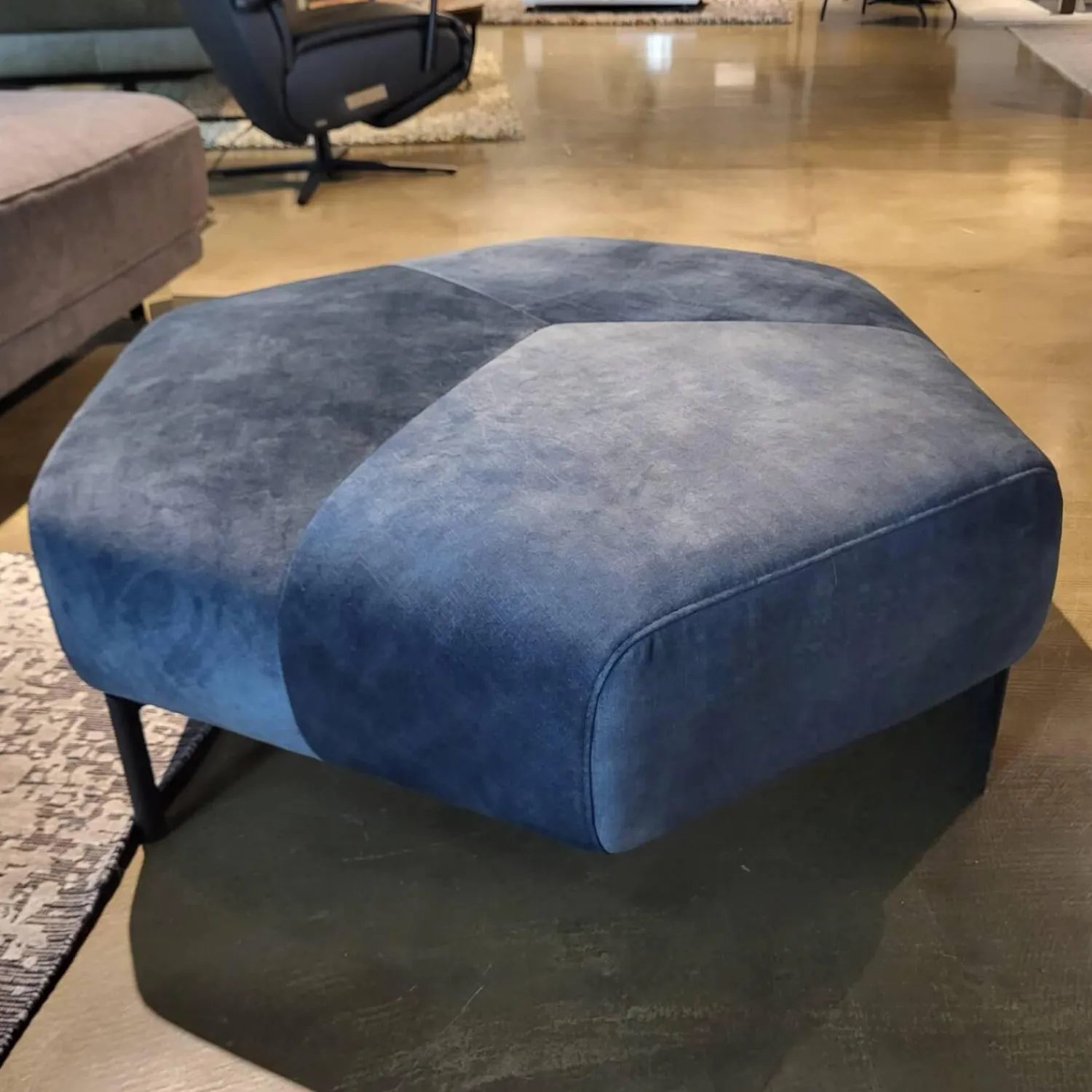 Comfort Republic Hocker & Sitzsäcke|Hocker Franz Stoff Petrol PG IV Schwarz Füße Metall Schwarz