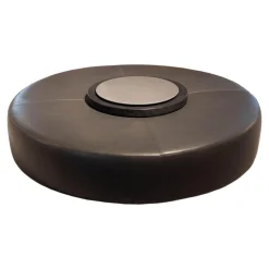 B&B Italia Hocker & Sitzsäcke|Hocker Harry Leder Kasia Eisengrau Füße Schwarz