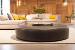 B&B Italia Hocker & Sitzsäcke|Hocker Harry Leder Kasia Eisengrau Füße Schwarz