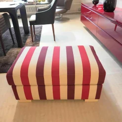 Bielefelder Werkstätten Hocker & Sitzsäcke|Hocker Inspiration Sahco-Stoff Rot Weiß