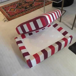 Bielefelder Werkstätten Hocker & Sitzsäcke|Hocker Inspiration Sahco-Stoff Rot Weiß