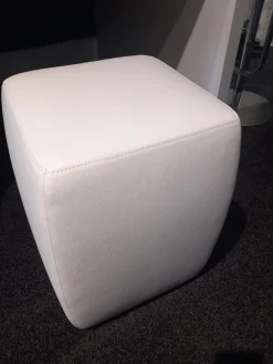 Signet Hocker & Sitzsäcke|Hocker Miki Leder Namibia Weiß Füße Kunststoff