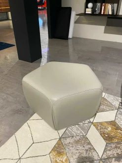 Jori Hocker & Sitzsäcke|Hocker Pentagono Leder Ovo Grau