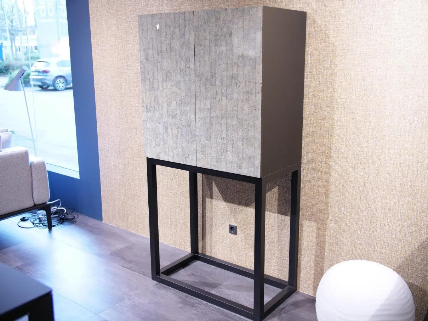 Lambert Vitrinen & Highboards|Kabinettschrank Mingkasa Front Eggshell Lack Grau Grün Eiche Massiv Schwarz Gebeizt Und Lackiert