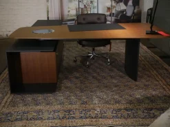 Walter Knoll Schreibtische & Sekretäre|Keypiece Communication Desk Nussbaum Höhenverstellbar Mit Leder Ein- Und Auflagen