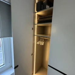 Interlübke Kleiderschränke|Kleiderschrank Collect Außen Lack Greige M08 Matt Weiß Grau Innen Lack Muschel M23 Matt Beige Grau Mit Beleuchtung