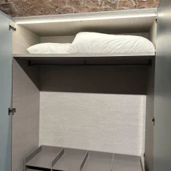 Molteni & C Kleiderschränke|Kleiderschrank Gliss Master Korpus Melaminbeschichtet Shantung Grau Front Lack Blaugrau Mit Drehtür