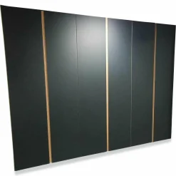 Hülsta Kleiderschränke|Kleiderschrank Solid Eiche Hell Geölt Hinterlackiertes Glas Anthrazit