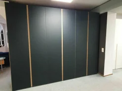 Hülsta Kleiderschränke|Kleiderschrank Solid Eiche Hell Geölt Hinterlackiertes Glas Anthrazit