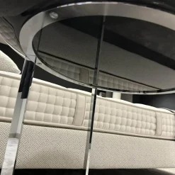 B&B Italia Beistelltische|Kleiner Tisch SMT05L Maxalto Pathos 997L Antracite Lucido Anthrazit Metallgestell Verchromt