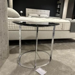 B&B Italia Beistelltische|Kleiner Tisch SMT05L Maxalto Pathos 997L Antracite Lucido Anthrazit Metallgestell Verchromt