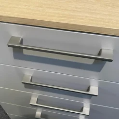 Disselkamp Kommoden & Sideboards|Kombikommode Daisy Korpus Wildeiche Front Lack Taupe Grau Weiß Griffe Nickel Matt