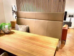 Posa Bänke|Komfort Bankteil Wandhängend Leder Terra Beige Mit Abnehmbarem Kopfteil